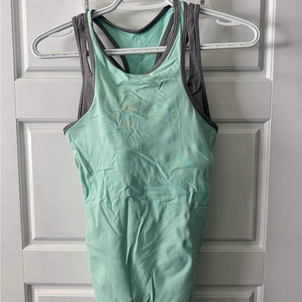 Lululemon Mint Green and Gray Tank Top